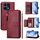 Per Honor X8a Global Multi-Card Slots Zipper Wallet Custodia in pelle per telefono (rosso scuro)