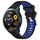Per Xiaomi Haylou RS4 LS12 22mm Cinturino sportivo in silicone con fibbia in acciaio bicolore (nero + blu)