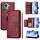 For OPPO Reno11 5G Global Multi-Card Slots Zipper Wallet Leather Phone Case(Dark Red) For OPPO Reno11 5G Global Multi-Card Slots Zipper Wallet Leather Phone Case(Dark Red)