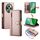 Per OPPO Reno12 F 4G / 5G / F27 India Portafoglio con cerniera a nove scomparti per carte Custodia in pelle per telefono (rosa)