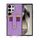 For Samsung Galaxy S24 Ultra 5G Skin Card Bag Crossbody Lanyard Phone Case(Purple)