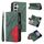 Per Samsung Galaxy S25 / S24 5G Custodia per telefono in pelle con cerniera e 9 scomparti per carte bicolore (verde) Per Samsung Galaxy S25 / S24 5G Custodia per telefono in pelle con cerniera e 9 scomparti per carte bicolore (verde)