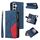 Per Samsung Galaxy S25 / S24 5G Custodia per telefono in pelle con cerniera e 9 scomparti per carte bicolore (blu) Per Samsung Galaxy S25 / S24 5G Custodia per telefono in pelle con cerniera e 9 scomparti per carte bicolore (blu)