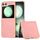 Per Samsung Galaxy Z Flip6 Custodia per telefono con copertura totale in pelle PU con cornice elettrolitica (rosa) Per Samsung Galaxy Z Flip6 Custodia per telefono con copertura totale in pelle PU con cornice elettrolitica (rosa)