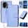 Per vivo iQOO Z9s Pro / T3 Pro 5G India YX0070 Custodia per telefono in pelle con fibbia in fibra di carbonio con cordino (viola chiaro)
