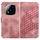 Per Redmi Note 14 Pro+ 5G YX0060 Custodia in pelle con motivo a testa di elefante e cordino (rosa)