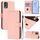 For Nokia C32 Skin Feel Solid Color Leather Phone Case with Lanyard(Pink)