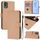 For Nokia C32 Skin Feel Solid Color Leather Phone Case with Lanyard(Nude)