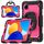 For Xiaomi Redmi Pad SE 8.7 2024 D Type Silicone Hybrid PC Tablet Case with Handle Holder(Rose Red PC) For Xiaomi Redmi Pad SE 8.7 2024 D Type Silicone Hybrid PC Tablet Case with Handle Holder(Rose Red PC)