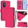 Per Honor 50 SE / Huawei nova 9 SE Custodia in pelle tinta unita con cordino (rosso rosa) Per Honor 50 SE / Huawei nova 9 SE Custodia in pelle tinta unita con cordino (rosso rosa)