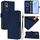 Per Honor 50 Pro / Huawei nova 9 Pro Custodia in pelle tinta unita effetto pelle con cordino (blu navy)