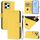 Custodia per telefono in pelle tinta unita per Honor 60 SE con cordino (giallo limone)
