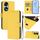 Custodia per telefono in pelle tinta unita per Honor 70 Pro con cordino (giallo limone) Custodia per telefono in pelle tinta unita per Honor 70 Pro con cordino (giallo limone)