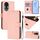 Custodia per telefono in pelle tinta unita per Honor 80 con cordino (rosa) Custodia per telefono in pelle tinta unita per Honor 80 con cordino (rosa)