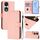 Custodia per telefono in pelle tinta unita per Honor 90 con cordino (rosa) Custodia per telefono in pelle tinta unita per Honor 90 con cordino (rosa)
