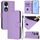 Custodia per telefono in pelle tinta unita per Honor 90 con cordino (viola lavanda) Custodia per telefono in pelle tinta unita per Honor 90 con cordino (viola lavanda)