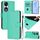 Custodia per telefono in pelle tinta unita per Honor 90 con cordino (verde) Custodia per telefono in pelle tinta unita per Honor 90 con cordino (verde)