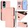 Per Honor 90 Lite / X50i Custodia in pelle tinta unita con cordino (rosa)