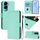 Per Honor 90 Lite / X50i Custodia in pelle tinta unita con cordino (verde menta)