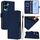 Per Honor 90 Lite / X50i Custodia in pelle tinta unita con cordino (blu navy) Per Honor 90 Lite / X50i Custodia in pelle tinta unita con cordino (blu navy)