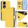 Custodia per telefono in pelle tinta unita per Honor 90 Pro con cordino (giallo limone) Custodia per telefono in pelle tinta unita per Honor 90 Pro con cordino (giallo limone)