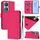 Per Honor 90 Smart / X7b 5G / 4G Custodia in pelle tinta unita con cordino (rosso rosa)