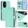 Custodia per telefono in pelle tinta unita per Honor 200 Skin Feel con cordino (verde menta) Custodia per telefono in pelle tinta unita per Honor 200 Skin Feel con cordino (verde menta)
