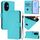 Custodia per telefono in pelle tinta unita per Honor 200 con cordino (Lake Blue) Custodia per telefono in pelle tinta unita per Honor 200 con cordino (Lake Blue)