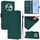 Custodia per telefono in pelle tinta unita per Honor Magic5 Pro con cordino (verde scuro) Custodia per telefono in pelle tinta unita per Honor Magic5 Pro con cordino (verde scuro)