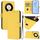 Custodia in pelle tinta unita per Honor X9b / Magic6 Lite 5G con cordino (giallo limone) Custodia in pelle tinta unita per Honor X9b / Magic6 Lite 5G con cordino (giallo limone)