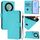 Custodia in pelle tinta unita per Honor X40 / X9a / Magic5 Lite con cordino (Lake Blue) Custodia in pelle tinta unita per Honor X40 / X9a / Magic5 Lite con cordino (Lake Blue)