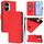 Custodia per telefono in pelle tinta unita con cordino per Honor X40i (rosso) Custodia per telefono in pelle tinta unita con cordino per Honor X40i (rosso)
