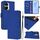 Custodia per telefono in pelle tinta unita per Honor X40i con cordino (blu scuro) Custodia per telefono in pelle tinta unita per Honor X40i con cordino (blu scuro)