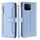 Custodia per telefono in pelle con cerniera a tracolla con texture di pecora per Honor Play 60 Plus (blu)