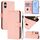 Per Sony Xperia 10 VI 2024 Custodia in pelle tinta unita effetto pelle con cordino (rosa) Per Sony Xperia 10 VI 2024 Custodia in pelle tinta unita effetto pelle con cordino (rosa)