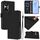 Per Ulefone Note 17 Pro Custodia in pelle tinta unita con cordino (nero)
