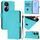 Per Ulefone Note 17 Pro Custodia in pelle tinta unita con cordino (Lake Blue) Per Ulefone Note 17 Pro Custodia in pelle tinta unita con cordino (Lake Blue)