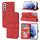 Per Samsung Galaxy S23 5G Custodia per telefono in pelle con strisce in rilievo (rosso) Per Samsung Galaxy S23 5G Custodia per telefono in pelle con strisce in rilievo (rosso)