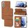 Custodia in pelle per Samsung Galaxy S23 5G con strisce in rilievo (marrone) Custodia in pelle per Samsung Galaxy S23 5G con strisce in rilievo (marrone)