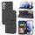 Custodia in pelle per Samsung Galaxy S23+ 5G con strisce in rilievo (nera) Custodia in pelle per Samsung Galaxy S23+ 5G con strisce in rilievo (nera)