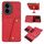 Custodia magnetica per telefono con doppia fibbia e slot per schede per Honor 300 (rosso) Custodia magnetica per telefono con doppia fibbia e slot per schede per Honor 300 (rosso)