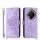 Per Honor X9c Global / Magic7 Lite Custodia in pelle con motivo floreale in rilievo (viola)