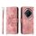 Custodia in pelle con portafoglio in rilievo con fiori per Honor X9c Global / Magic7 Lite (rosa)