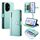 Per Honor 300 Pro / 300 Ultra Nine Card-slot Zipper Wallet Bag Custodia in pelle per telefono (verde menta) Per Honor 300 Pro / 300 Ultra Nine Card-slot Zipper Wallet Bag Custodia in pelle per telefono (verde menta)