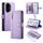 Per Honor 300 Pro / 300 Ultra Nine Card-slot Zipper Wallet Bag Custodia in pelle per telefono (viola) Per Honor 300 Pro / 300 Ultra Nine Card-slot Zipper Wallet Bag Custodia in pelle per telefono (viola)