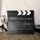 Tavola da regista in legno per riprese video, film, scene cittadine, fotografia, accessori, stile: grande P nero