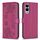 Per Samsung Galaxy S25 Edge 5G Custodia per telefono in pelle goffrata a quattro foglie (rosso rosa)