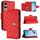 Per Samsung Galaxy S25 Edge 5G Custodia per telefono in pelle con texture rombica e cordino (rosso) Per Samsung Galaxy S25 Edge 5G Custodia per telefono in pelle con texture rombica e cordino (rosso)
