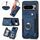 Per Google Pixel 6a Custodia per telefono con portafoglio multi-carta con effetto pelle retrò (blu) Per Google Pixel 6a Custodia per telefono con portafoglio multi-carta con effetto pelle retrò (blu)