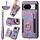 Per Google Pixel 8a Custodia per telefono con portafoglio multi-carta con effetto pelle retrò (viola)